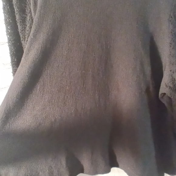 Madewell Textured Black Eyelet Mix Ruffle Longsleeve Top XXL - Picture 11 of 15